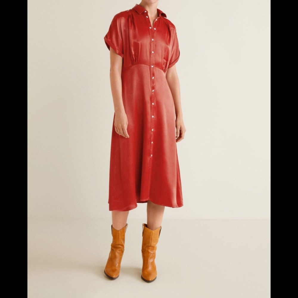MANGO SUIT SATIN DRESS- brand new